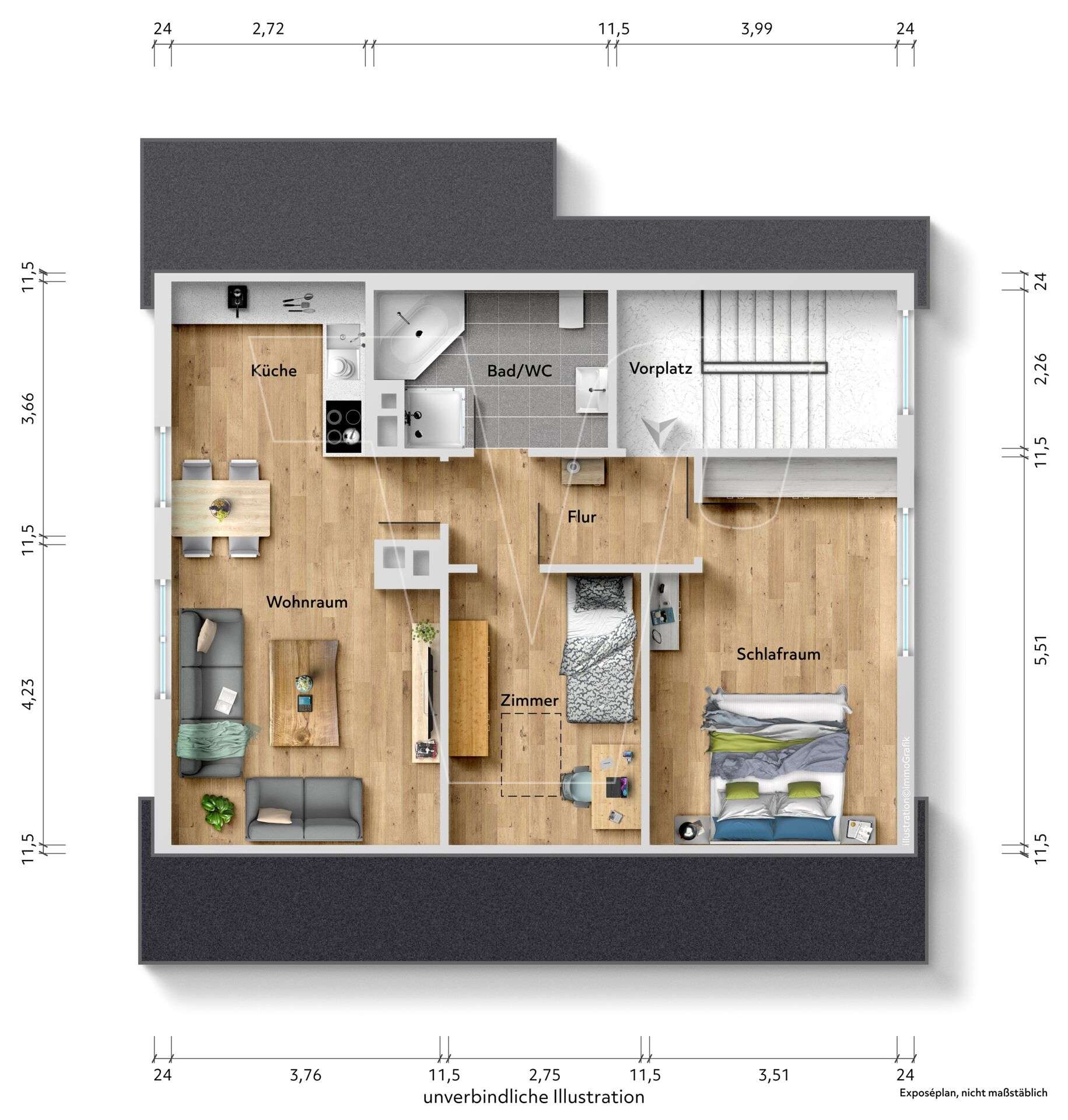 Thumbnail-Wohnung zum Kaufen in Backnang 169.000,00 € 56.33 m²