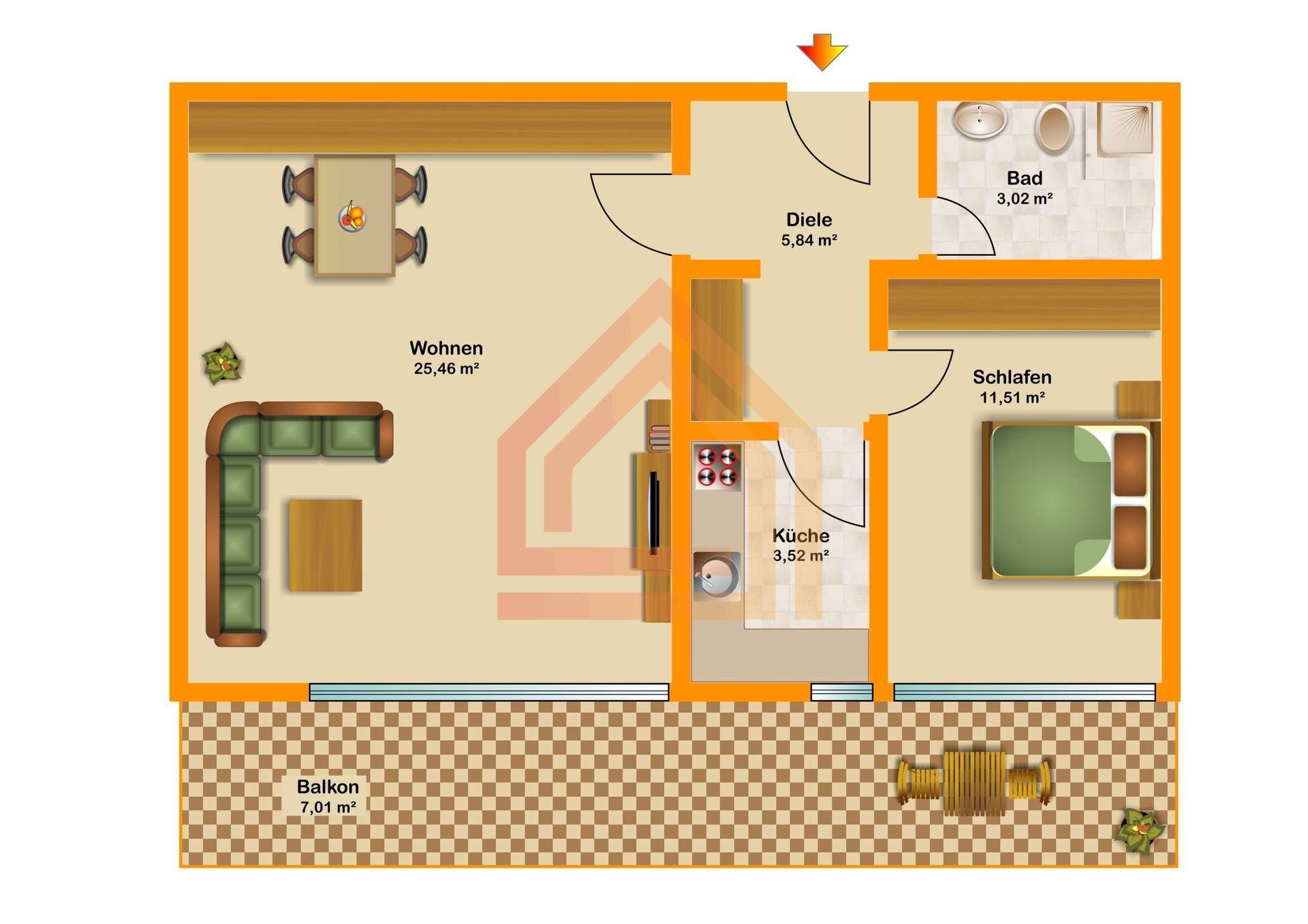 Thumbnail-Wohnung zum Kaufen in Köln 280.000,00 € 56 m²