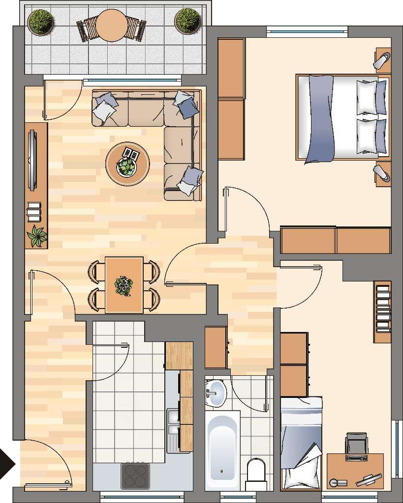 Thumbnail-Wohnung zum Mieten in Dortmund 522,00 € 65.84 m²
