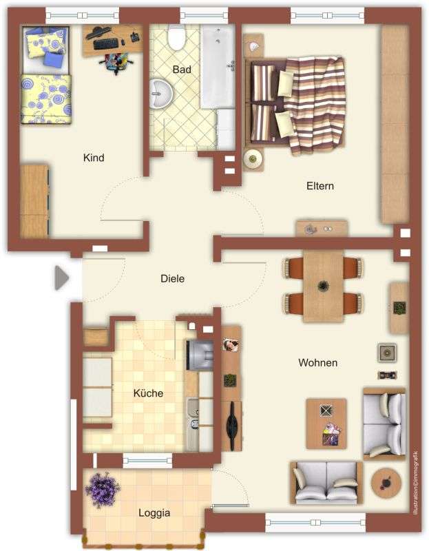 Thumbnail-Wohnung zum Mieten in Mönchengladbach 639,00 € 62 m²