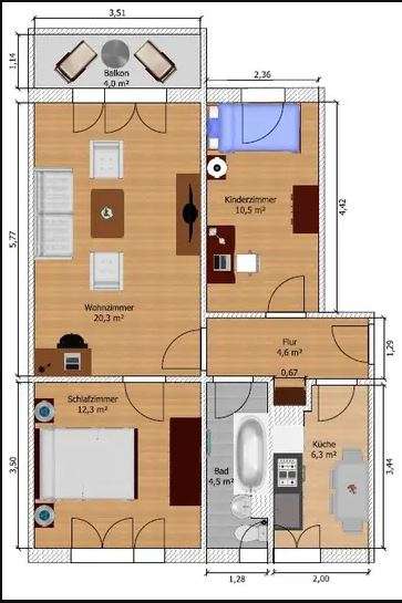 Thumbnail-Wohnung zum Mieten in Reichenbach 340,00 € 60 m²