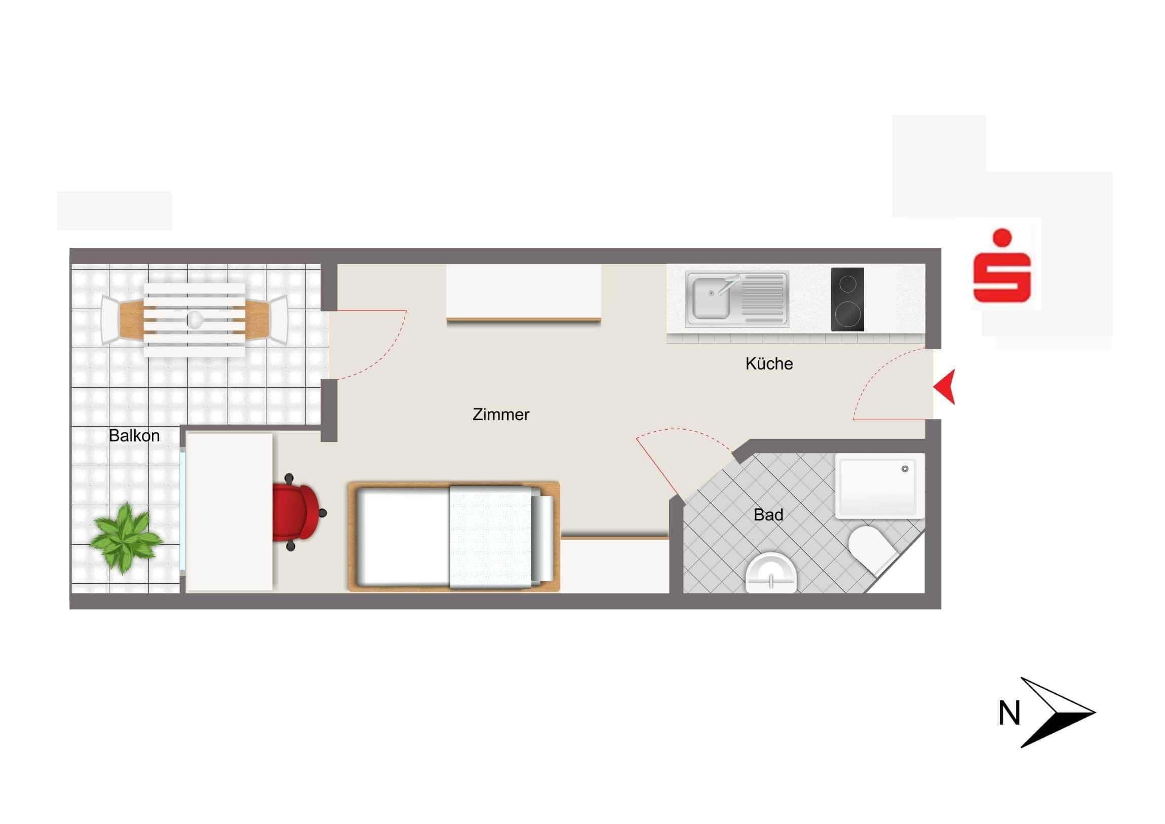 Thumbnail-Wohnung zum Kaufen in Regensburg 125.000,00 € 20 m²