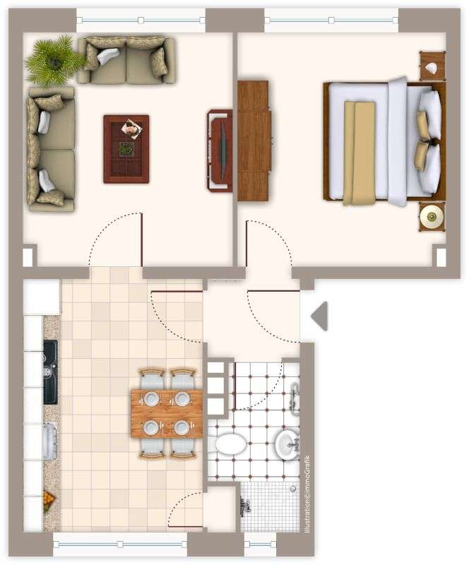Thumbnail-Wohnung zum Mieten in Mönchengladbach 459,00 € 47.91 m²