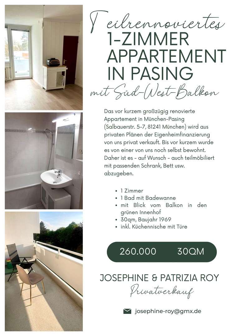 Thumbnail-Wohnung zum Kaufen in München 260.000,00 € 30 m²
