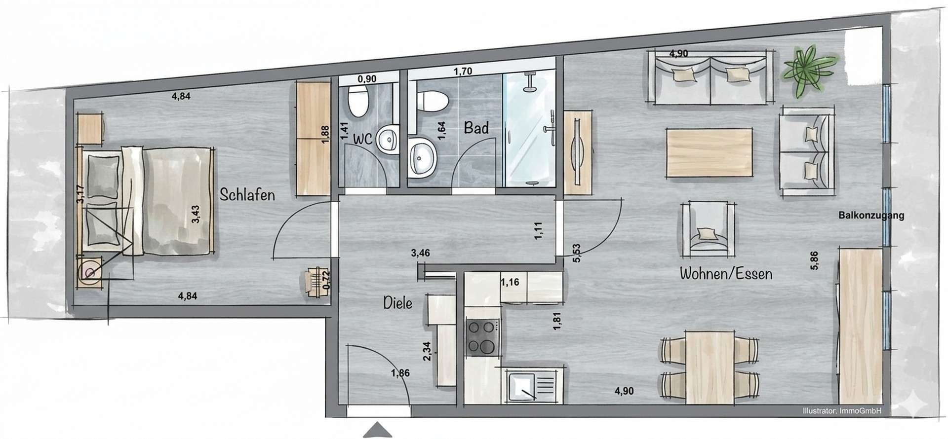 Thumbnail-Wohnung zum Mieten in Bad Honnef 819,00 € 63 m²
