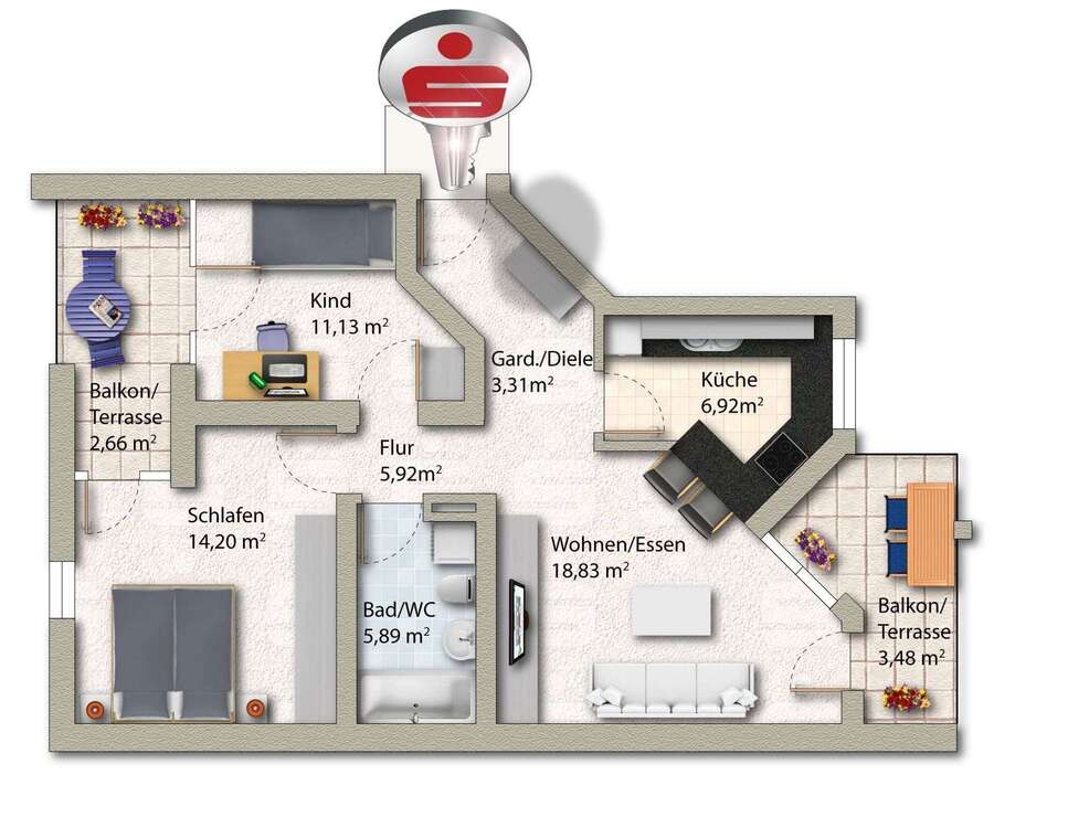 Thumbnail-Wohnung zum Kaufen in Künzelsau 169.000,00 € 71 m²