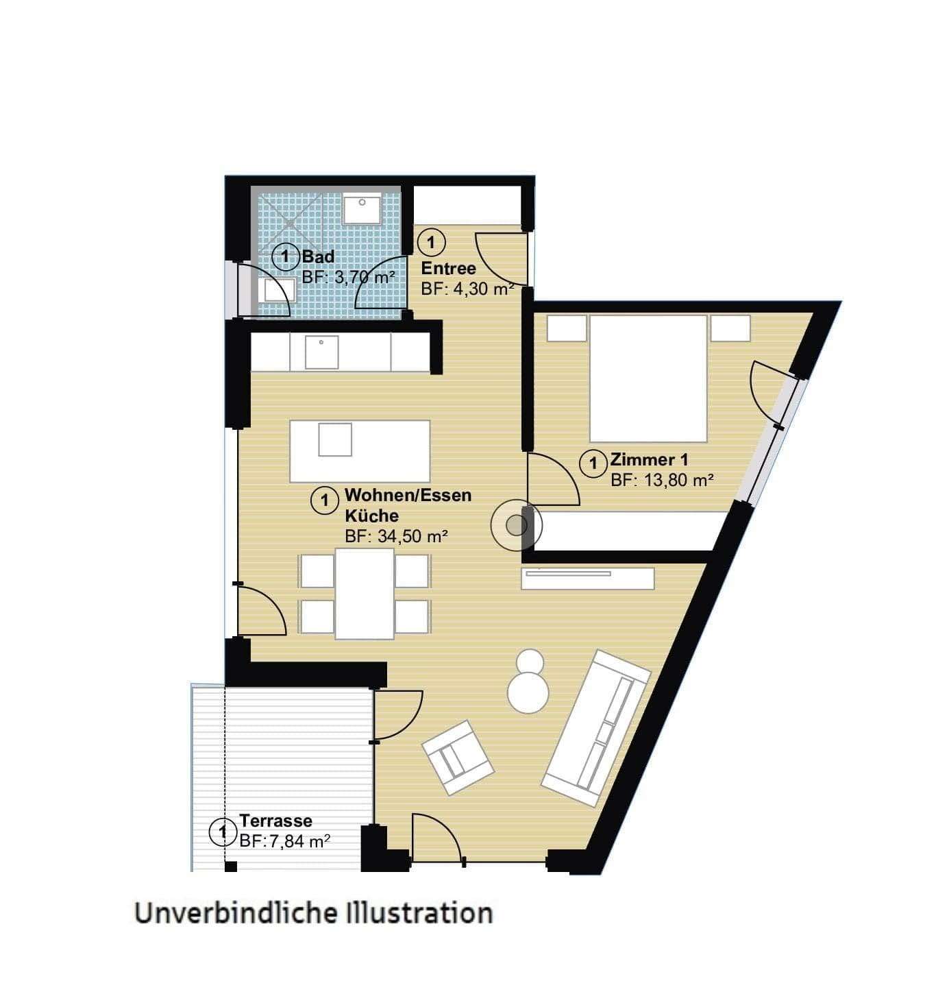 Thumbnail-Wohnung zum Kaufen in Hildrizhausen 363.000,00 € 60 m²