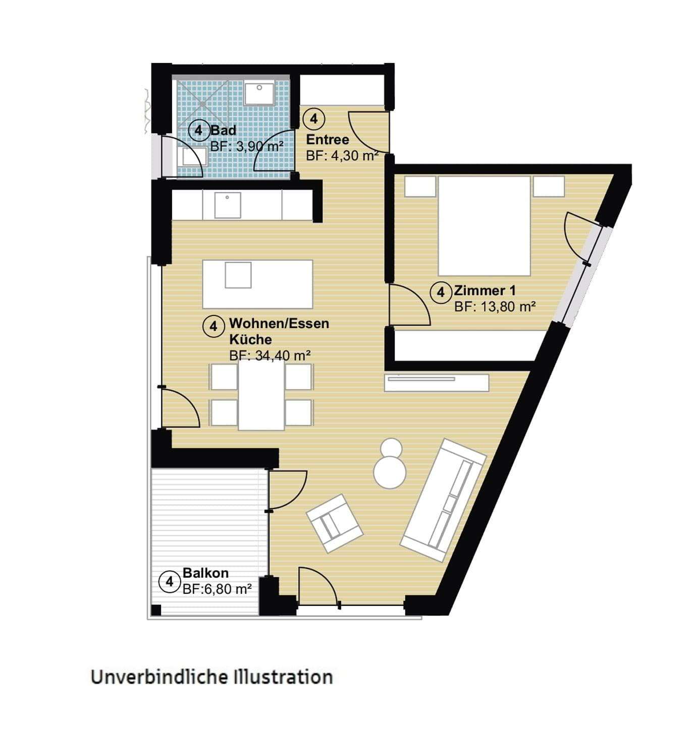 Thumbnail-Wohnung zum Kaufen in Hildrizhausen 363.000,00 € 60 m²