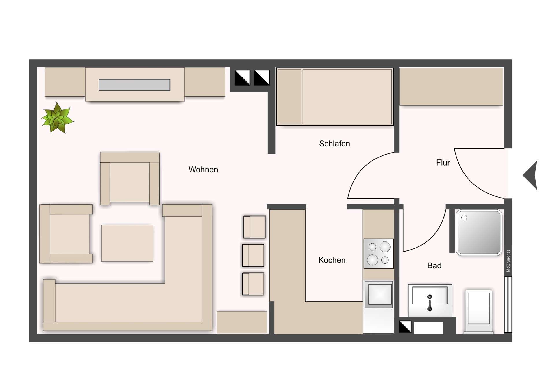 Thumbnail-Wohnung zum Mieten in Dortmund Brackel 370,00 € 40 m²