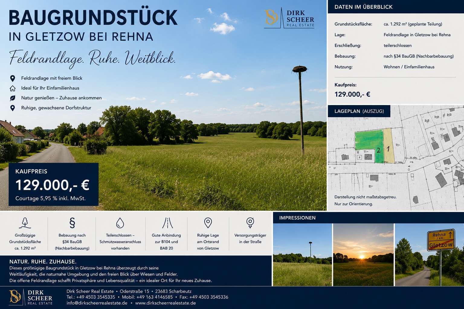 Thumbnail-Grundstück zu verkaufen in Rehna Gletzow 129.000,00 € 1292 m²