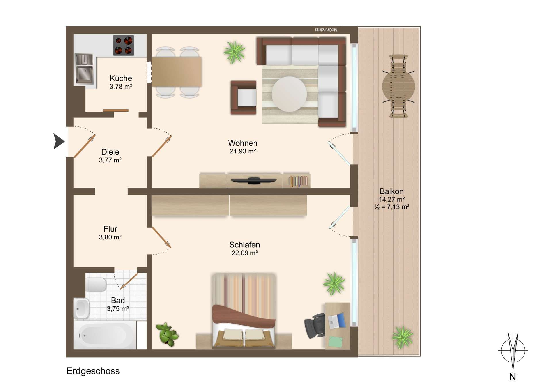 Thumbnail-Wohnung zum Kaufen in München 450.000,00 € 66.3 m²