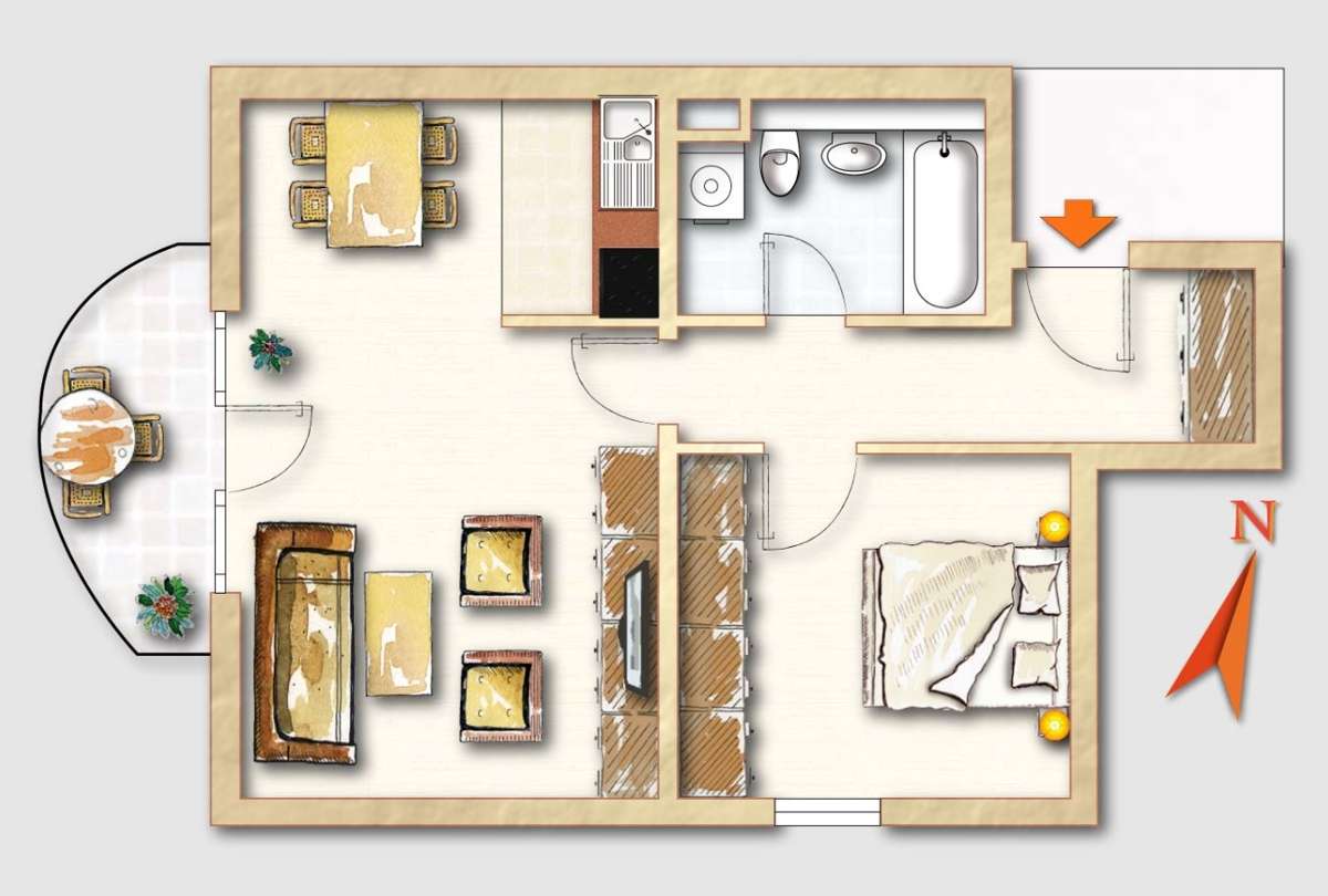Thumbnail-Wohnung zum Kaufen in Darmstadt 110.000,00 € 48.86 m²