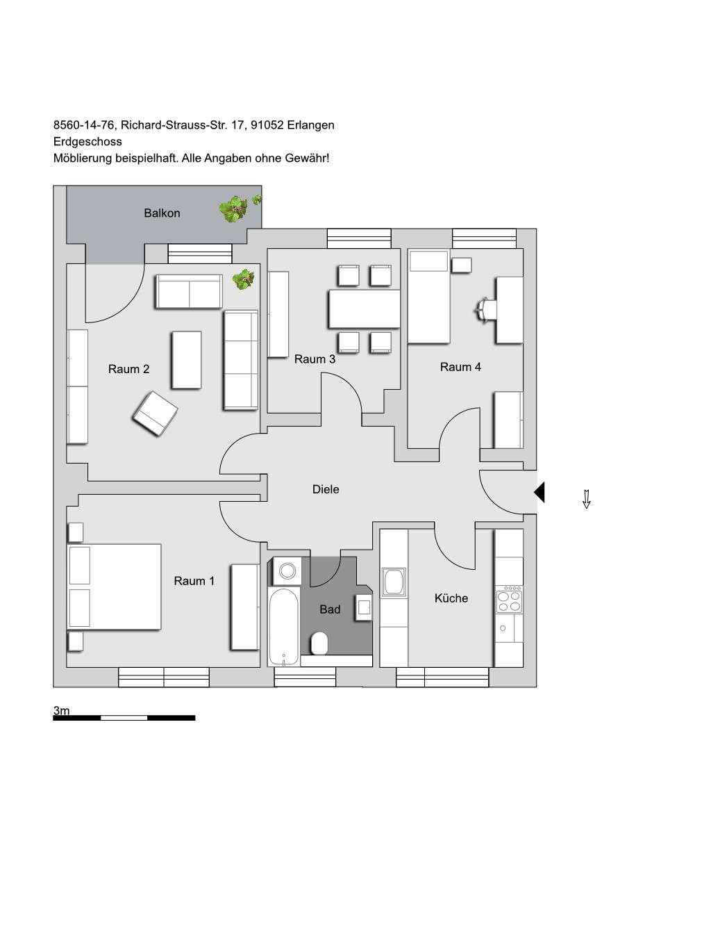 Thumbnail-Wohnung zum Mieten in Erlangen 775,24 € 80.17 m²