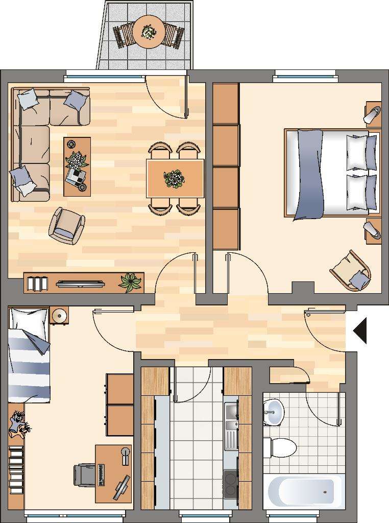 Thumbnail-Wohnung zum Mieten in Dortmund 499,00 € 61.39 m²