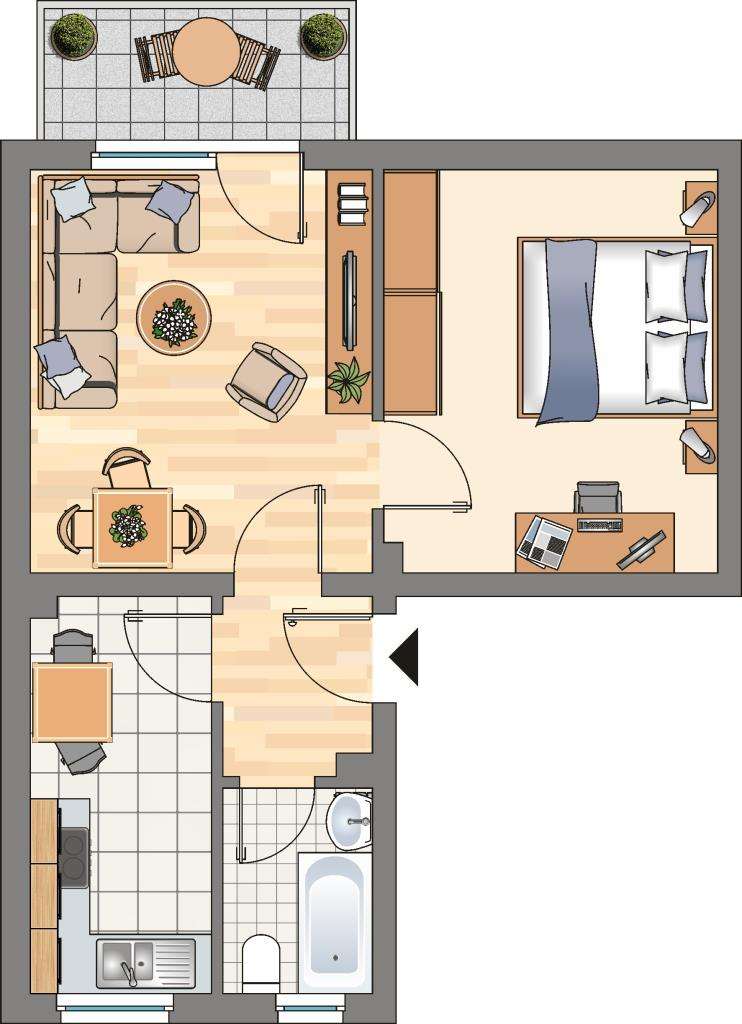 Thumbnail-Wohnung zum Mieten in Dortmund 411,00 € 45.26 m²