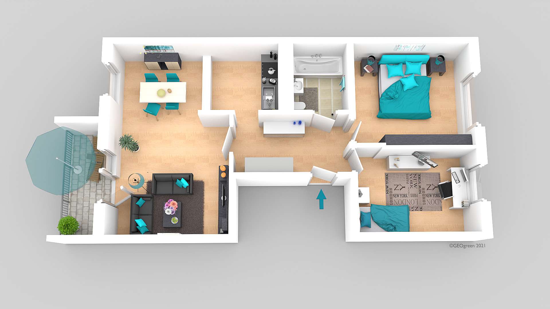 Thumbnail-Wohnung zum Mieten in Schönebeck 329,00 € 58 m²