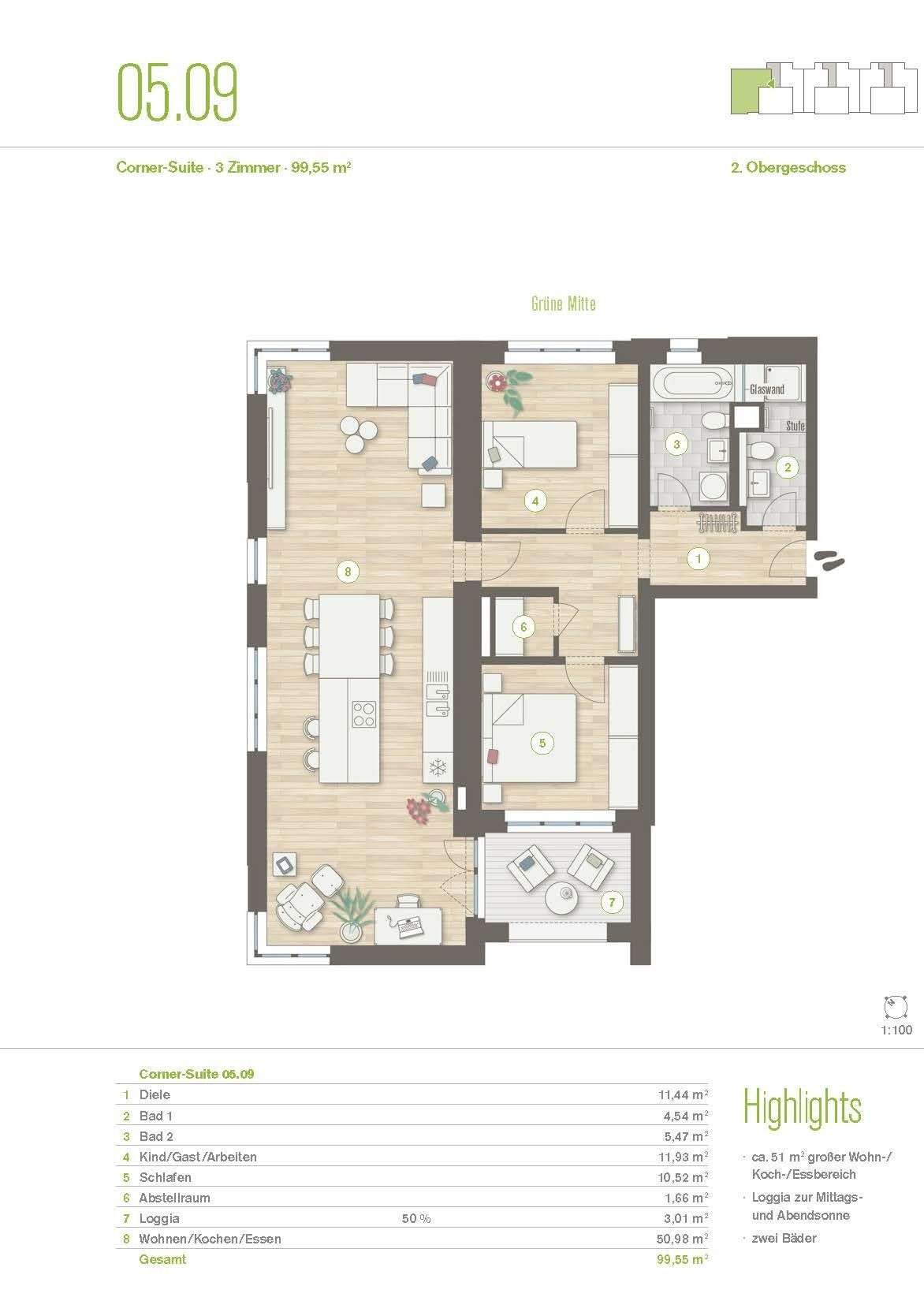 Thumbnail-Wohnung zum Mieten in Wustermark 1.345,00 € 99.55 m²