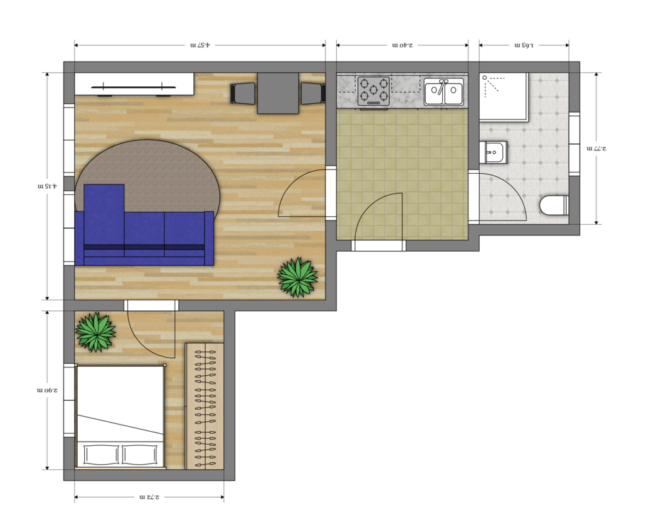 Thumbnail-Wohnung zum Mieten in Burg 405,00 € 45 m²