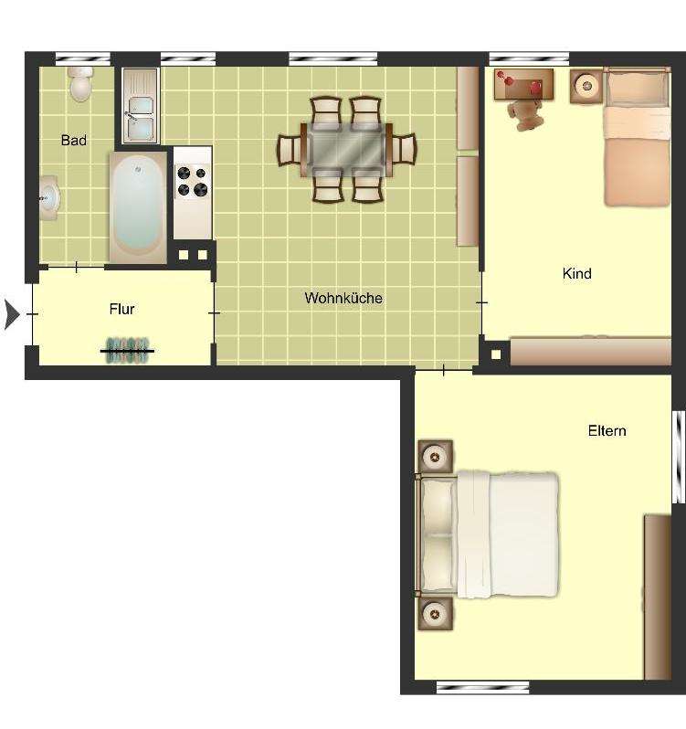 Thumbnail-Wohnung zum Mieten in Duisburg 469,00 € 50.9 m²
