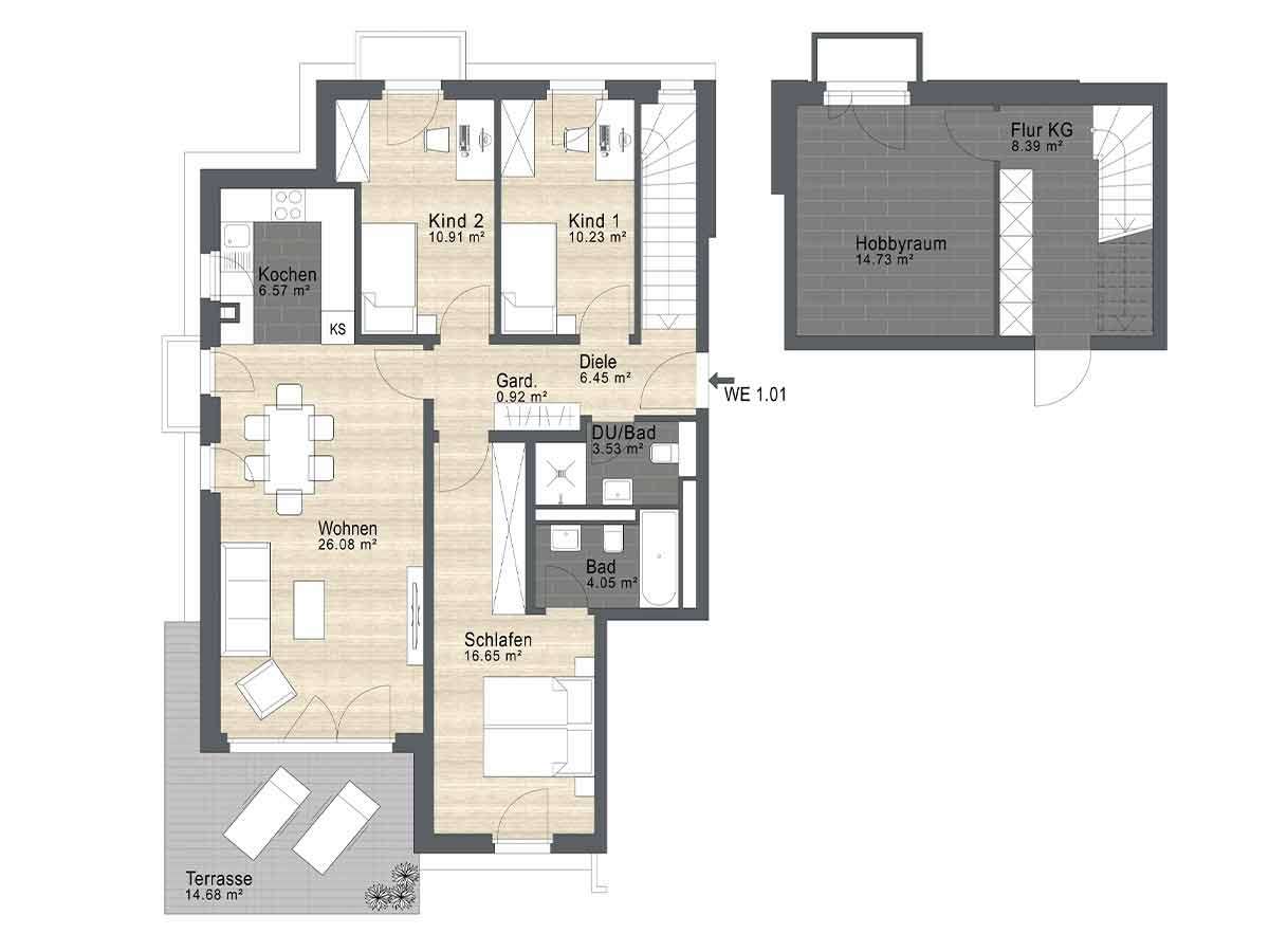 Thumbnail-Wohnung zum Kaufen in München 965.900,00 € 108.49 m²