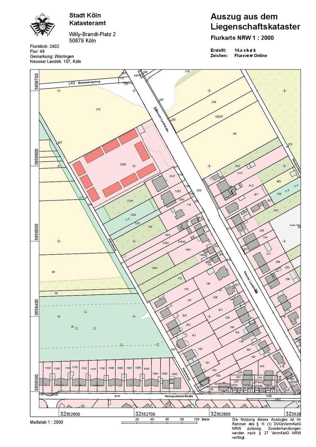 Thumbnail-Grundstück zu verkaufen in Köln 430.000,00 € 1035 m²