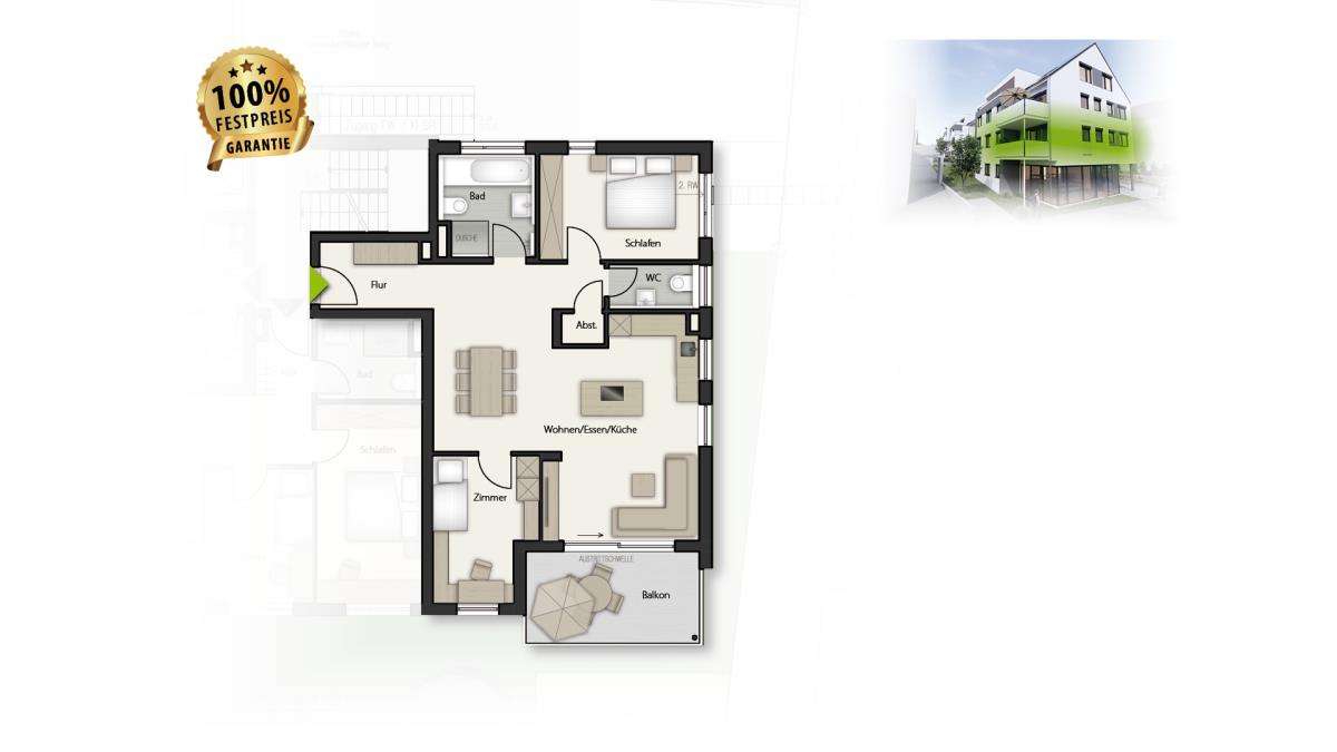 Thumbnail-Wohnung zum Kaufen in Holzgerlingen 539.000,00 € 84 m²