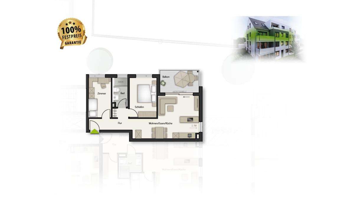 Thumbnail-Wohnung zum Kaufen in Holzgerlingen 439.000,00 € 65 m²