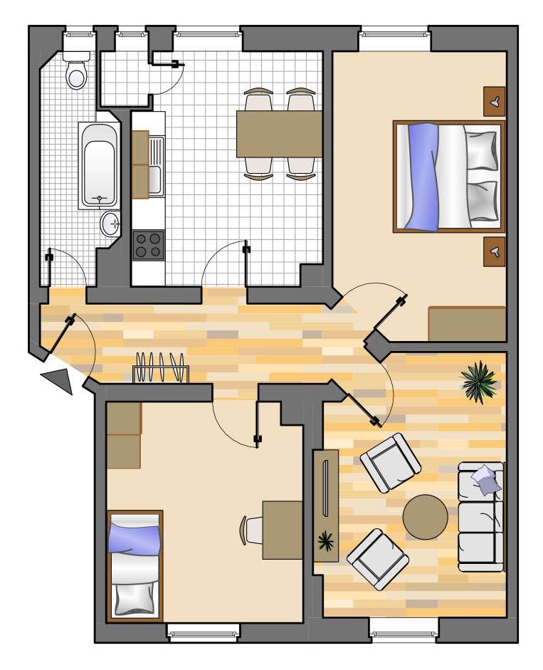 Thumbnail-Wohnung zum Mieten in Recklinghausen 621,00 € 74.83 m²