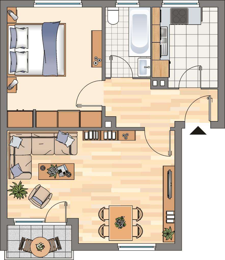 Thumbnail-Wohnung zum Mieten in Flensburg 569,00 € 47.13 m²