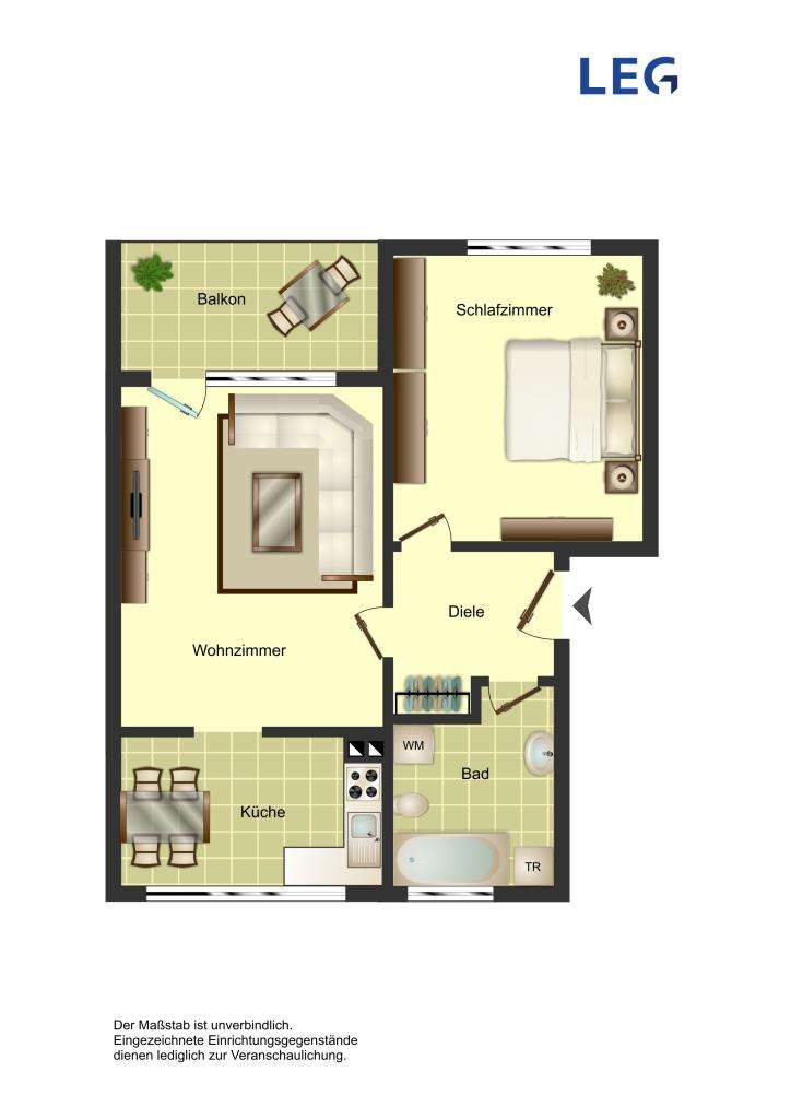 Thumbnail-Wohnung zum Mieten in Bergkamen 419,00 € 52.04 m²