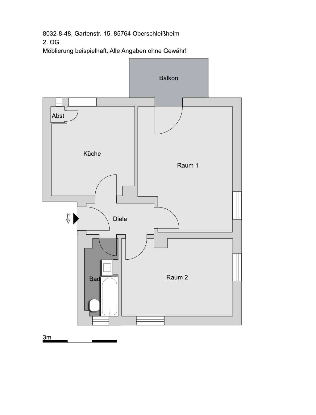 Thumbnail-Wohnung zum Mieten in Oberschleißheim 916,35 € 56.6 m²