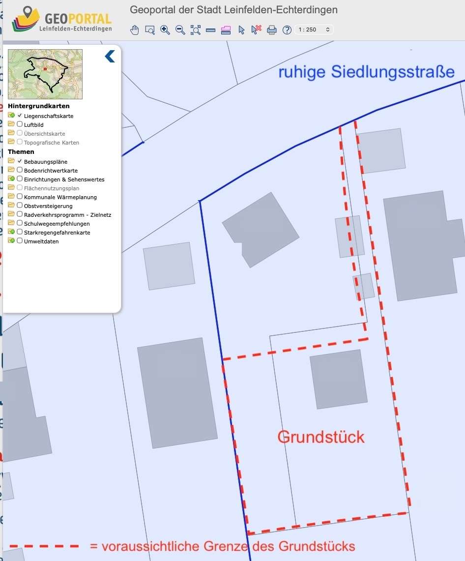 Thumbnail-Grundstück zu verkaufen in Leinfelden 595.000,00 € 545 m²