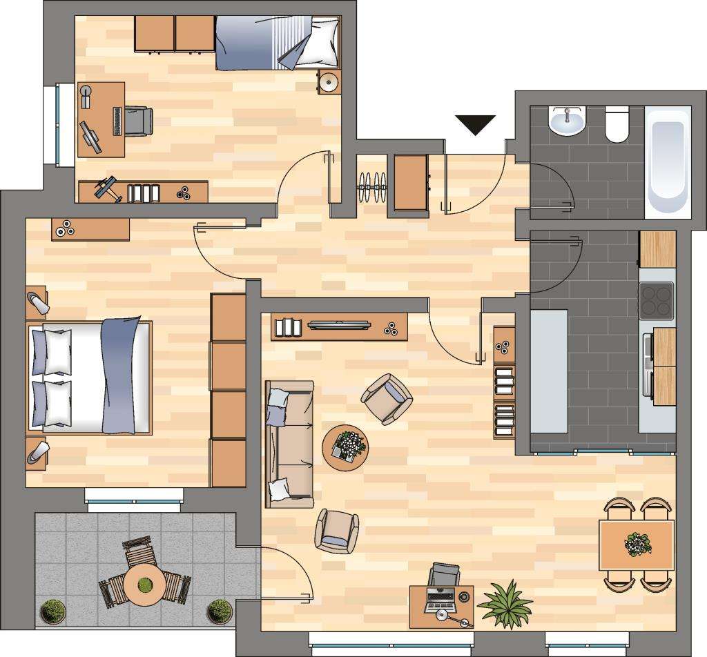 Thumbnail-Wohnung zum Mieten in Wilhelmshaven 424,00 € 73.83 m²