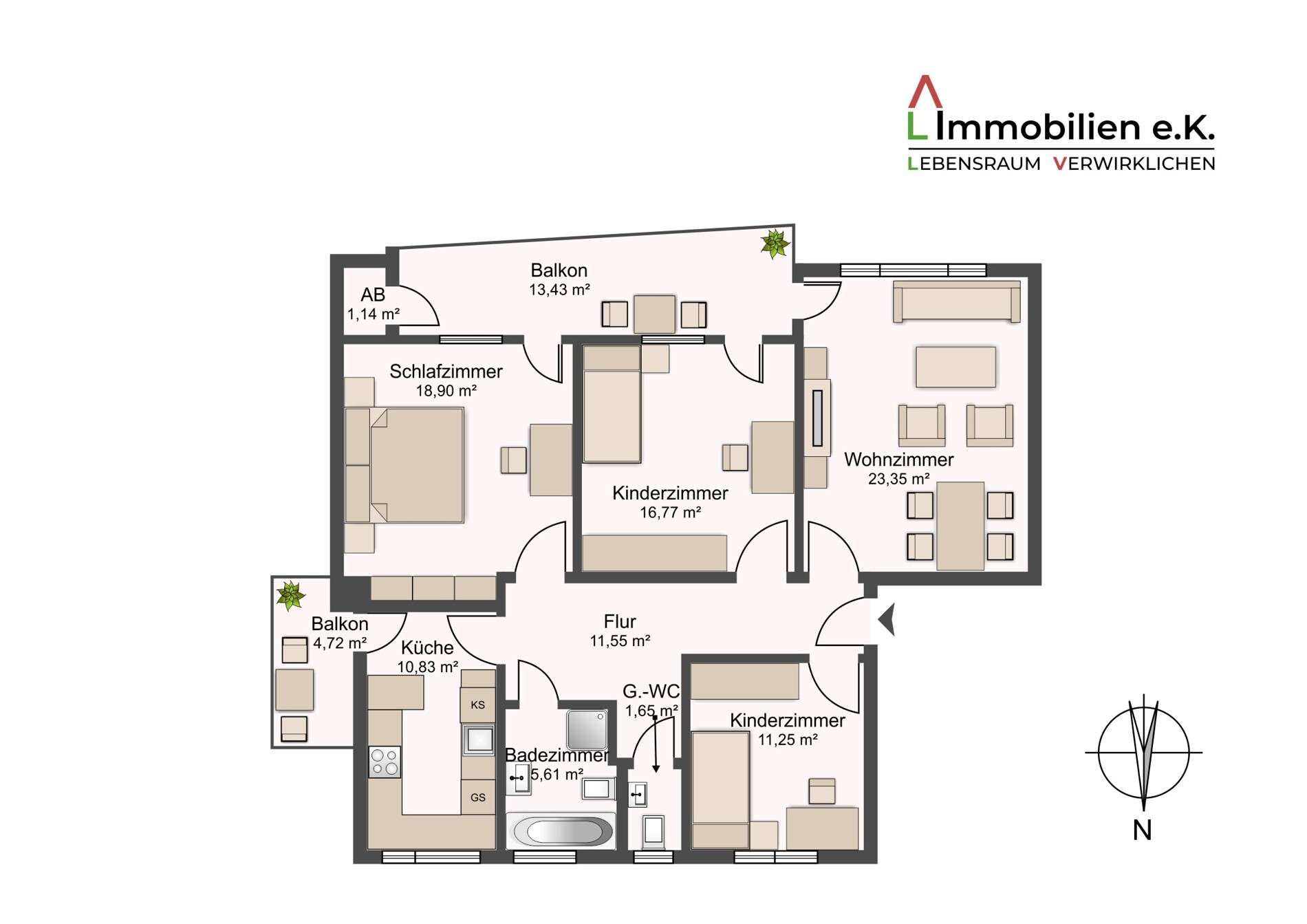 Thumbnail-Wohnung zum Kaufen in Backnang 379.000,00 € 109 m²