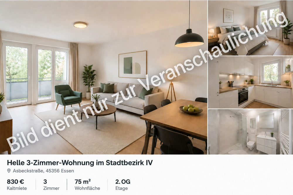 Thumbnail-Wohnung zum Mieten in Essen 630,00 € 75 m²