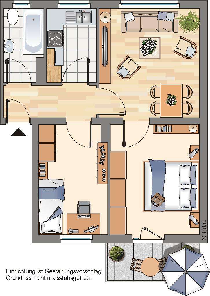 Thumbnail-Wohnung zum Mieten in Marl 439,00 € 53.56 m²