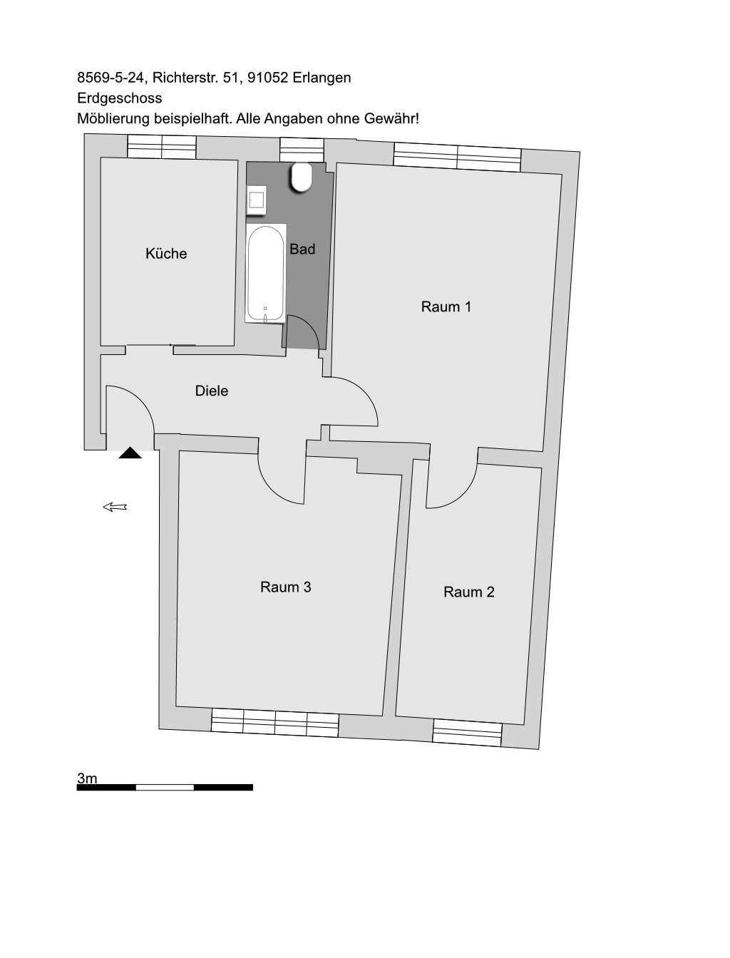 Thumbnail-Wohnung zum Mieten in Erlangen 614,43 € 60.12 m²