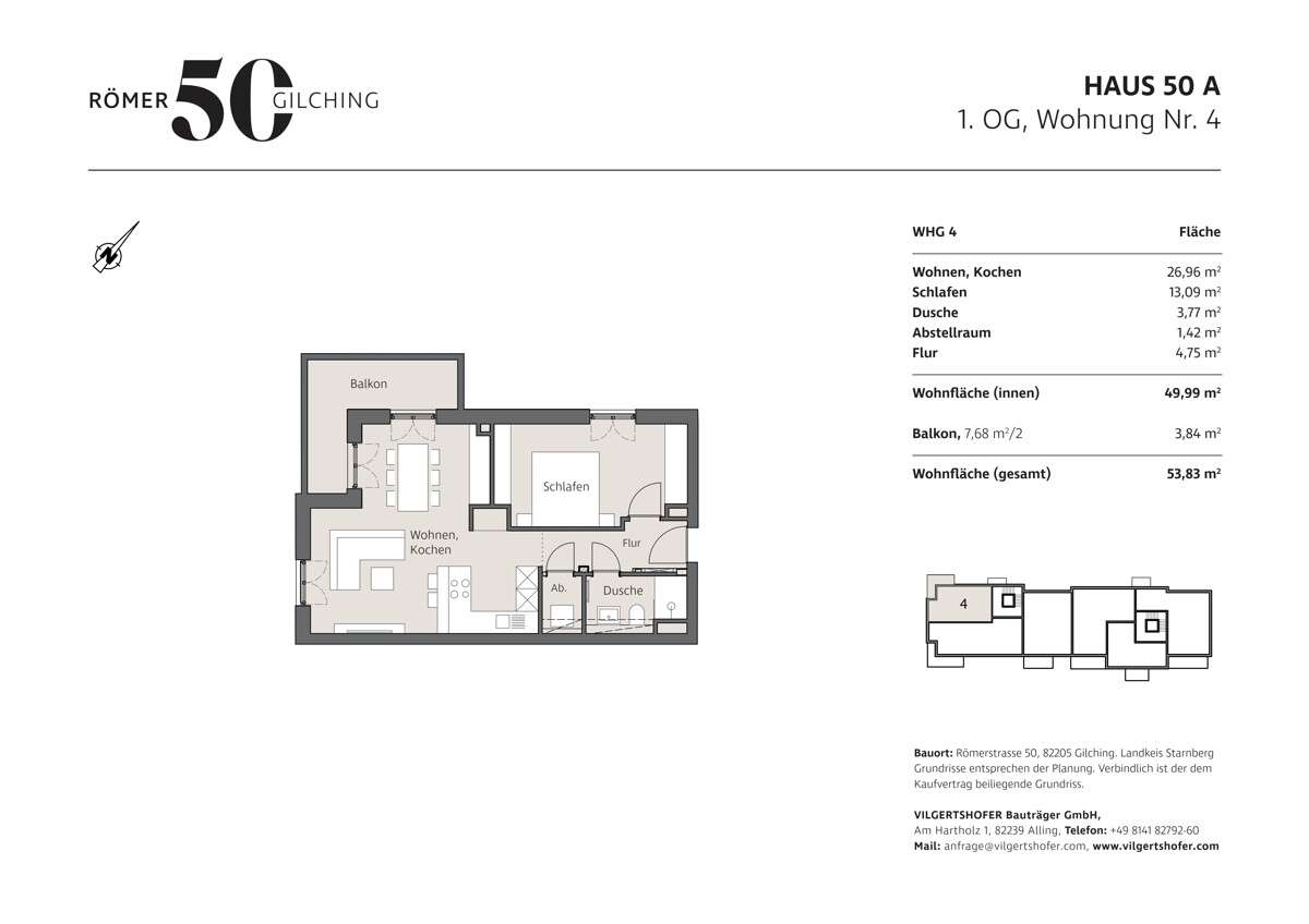 Thumbnail-Wohnung zum Kaufen in Gilching 439.000,00 € 53.83 m²
