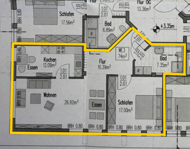 Thumbnail-Wohnung zum Mieten in Reinheim 880,00 € 74 m²