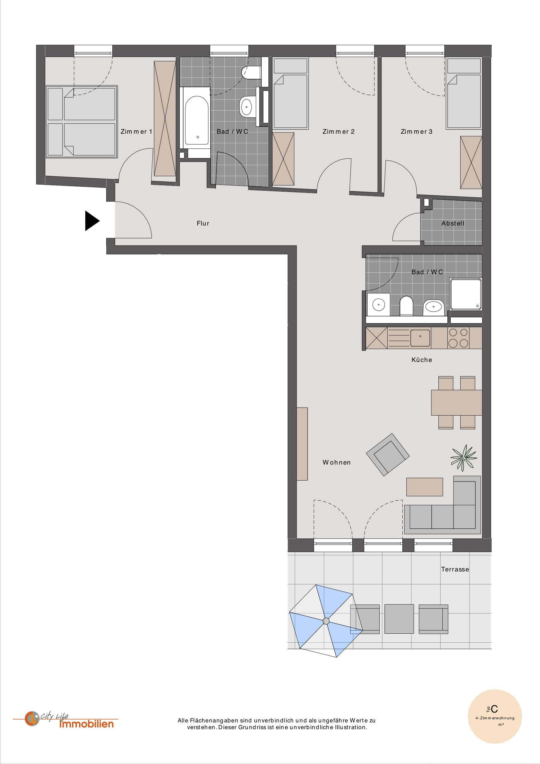 Thumbnail-Wohnung zum Mieten in Mannheim 1.305,00 € 100.9 m²