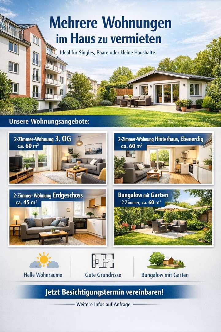 Thumbnail-Wohnung zum Mieten in Hannover 900,00 € 60 m²