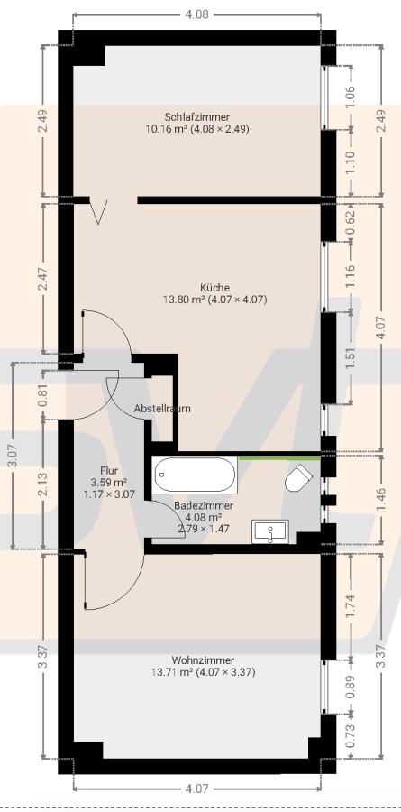 Thumbnail-Wohnung zum Kaufen in Zwenkau 87.500,00 € 45 m²