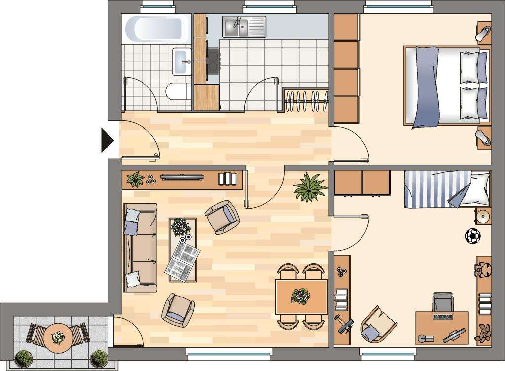 Thumbnail-Wohnung zum Mieten in Flensburg 669,00 € 61.15 m²