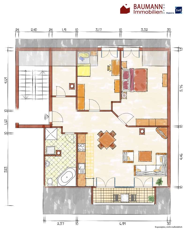 Thumbnail-Wohnung zum Kaufen in Karlsruhe 394.000,00 € 81.26 m²