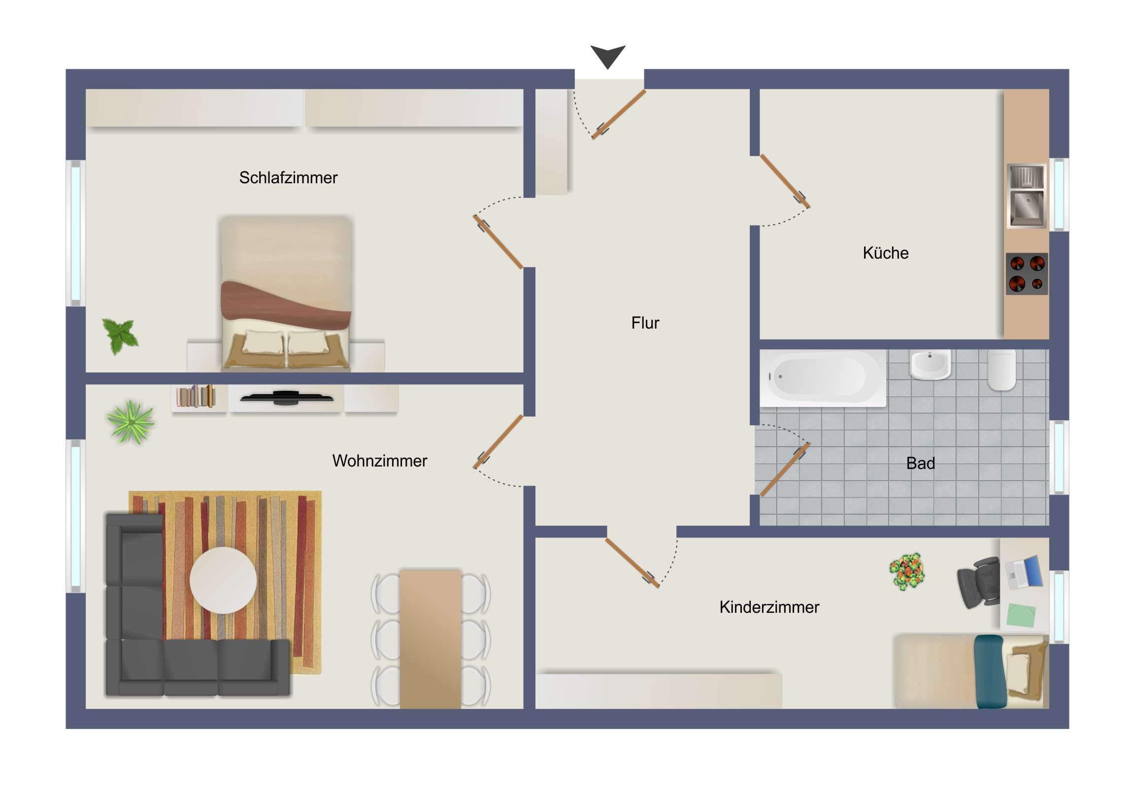 Thumbnail-Wohnung zum Mieten in Blankenhagen 480,00 € 60 m²