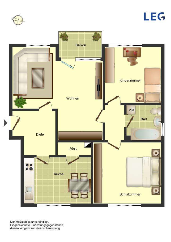 Thumbnail-Wohnung zum Mieten in Bergkamen 499,00 € 72 m²