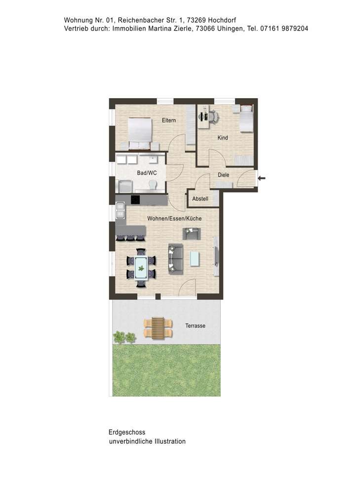 Thumbnail-Wohnung zum Kaufen in Hochdorf 429.000,00 € 88.34 m²