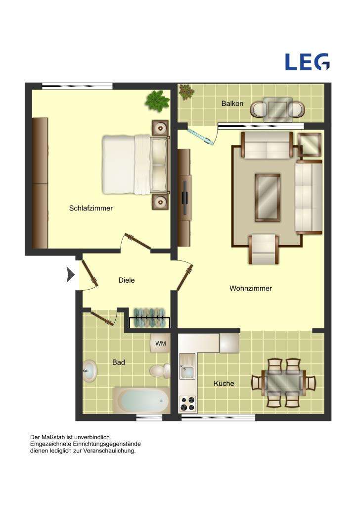 Thumbnail-Wohnung zum Mieten in Bergkamen 419,00 € 52.3 m²