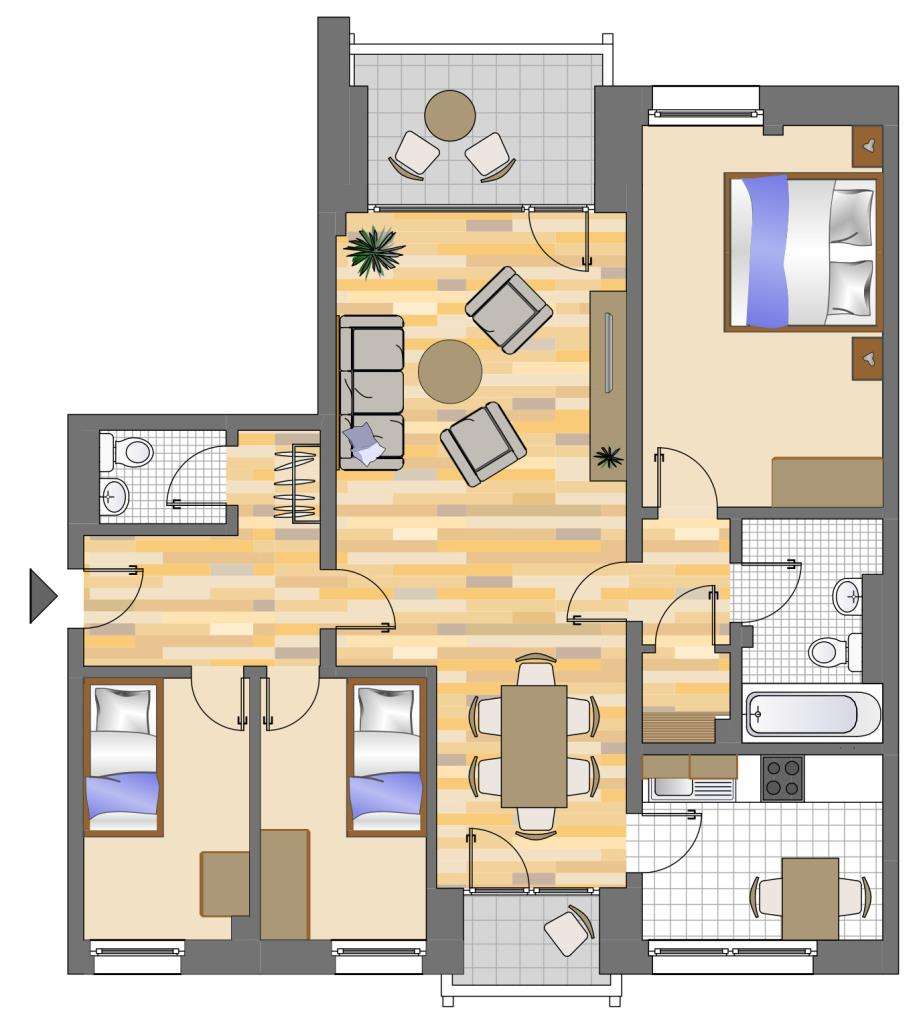 Thumbnail-Wohnung zum Mieten in Düsseldorf 1.049,00 € 83.17 m²