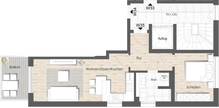 Thumbnail-Wohnung zum Mieten in Bad Vilbel 1.080,00 € 52 m²